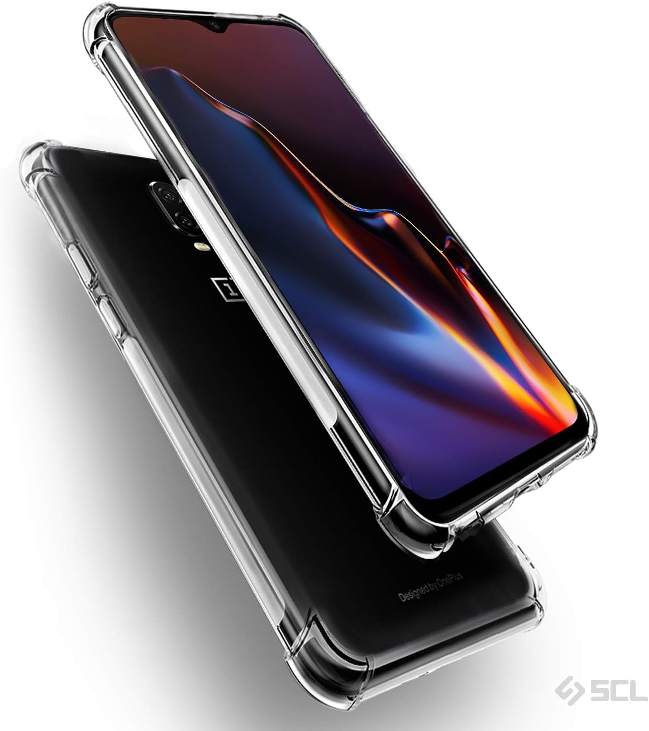 SCL Crystal Clear Case for OnePlus 7T Case OnePlus 7T Case, Soft Flexible Silicone Gel TPU Bumper Case [Anti Scratch][Anti Collision] Compatible with the OnePlus 7T - Full Clear