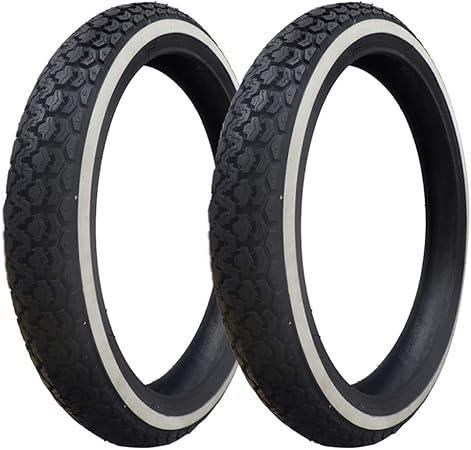 Amazon 2本セット カブ用 Vee Rubber製 2 50 17 Tt ホワイトウォールタイヤ ホワイトリボン 前後セット カブ スーパーカブ カブ カスタム ホイール タイヤ バイク 仕事 オシャレ ホワイトリボン クロスカブ タイヤ 車 バイク