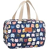 Hjkiopc Large Makeup Bag Toiletry Bag for Women Make Up Bag Cosmetic Bag Toiletries Bag Brush Bags for Traveling (Cute Cat)