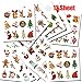 144 PCS Assorted Christmas Temporary Tattoos, Waterproof Body Face Stickers Birthday Stocking Stuffed Xmas Gifts Party Favors for Adults Kids, 72 Patterns
