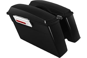 XFMT Motorcycle Vivid Black Hard Saddlebags Saddle Bags Trunk W/Lids & Latches For Harley Touring Road King Street Glide Road Glide Electra Glide 1994-2013
