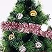 iPEGTOP 26.2ft Christmas Tinsel Garland, Classic Thick Colorful Reflections Shiny Sparkly Soft Party Hanging Tinsel Ornaments Ceiling Christmas Tree Decorations, 4 inch Wide - Red