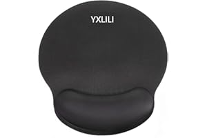 YXLILI Ergonomic Mouse Pad with Wrist Support, Gaming Mouse Mat with Gel Wrist Rest, Easy Typing & Pain Relief, Non-Slip Rubber Base, Waterproof Mousepads for Home Office Working Studying-Black