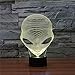 3D Illusion Alien Night Light,Abstractive LED Acrylic Desk Lamp with 7 Color Change Touch White Crack Base for Holiday Birthday Xmas Children's Gift