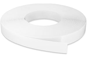 LEYAFLEX White Edge Banding 3/4 inch x 25 ft Melamine Iron On Adhesive Edging Cabinet Repair Laminate Shelf Board Countertop Furniture Strip Wood Veneer Tape Trim Peel Stick Cabinet Molding Vinyl PVC Iron