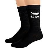 SonaGear Custom Mens Socks. Personalized Groomsmen Socks with Text. Crew Socks for Men