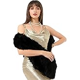 Wcuvbv Women Faux Fur Shawl Winter Fur Stole Wrap Collar Warmer Shrug Shawl Scarf