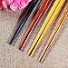 DineAsia CCH01/A Multicolored Stone Age Reusable Wooden Chopsticks & Leaf Shape Rests Complete Gift Set - Pack of 4