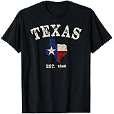 Distressed Texas State Flag Map T-Shirt