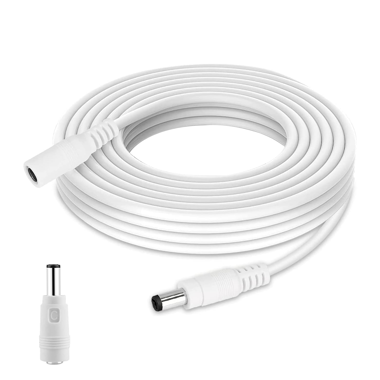 1M DC Verlängerungskabel für FritzBox VDSL/DSL/Cable Router, AVM Fritz!Box 7590 7580 7582 7560 3490 6590 6490 6430 4040 4020 Router, DC Strom Netzteil Ladekabel, Kabel Verlängerung, Weiß