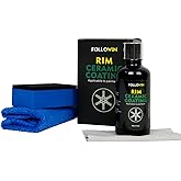 FOLLOWIN Wheel Rim Ceramic Coating Kit - Repels Brake Dust, Dirt, Stains & Water - Hydrophobic Ceramic Coating for Wheels, 50ml - Ceramic Coat Protection for Alloy & Metal Rims