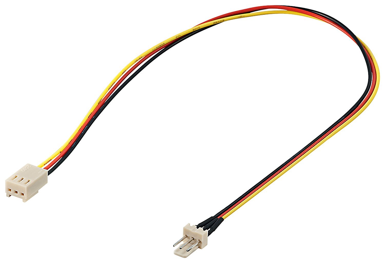 Goobay 93631 PC Fan Power Extension Cable, 3-Pin Male/Female Connector, 0.3m Length