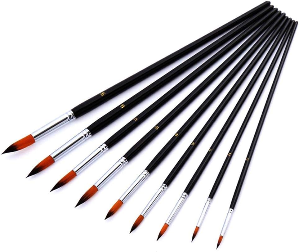 FOONEE Acrylic Paint Brush Set, 9PCS Nylon Hair Brushes for