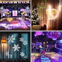 OUSFOT Christmas Projector Lights Outdoor Indoor, 16 Slides 2-in-1 Adjustable LED Light Projector Christmas Decorations for Halloween Xmas Thanksgiving Day New Year Birthday Party