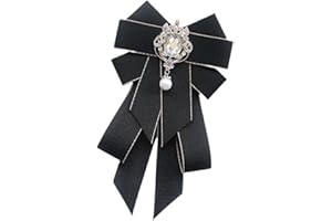 UGPLM Ribbon Bow Brooch Neck Tie Brooch Pin Pre Tied Bow Tie Necktie Pin Bowknot for Shirts