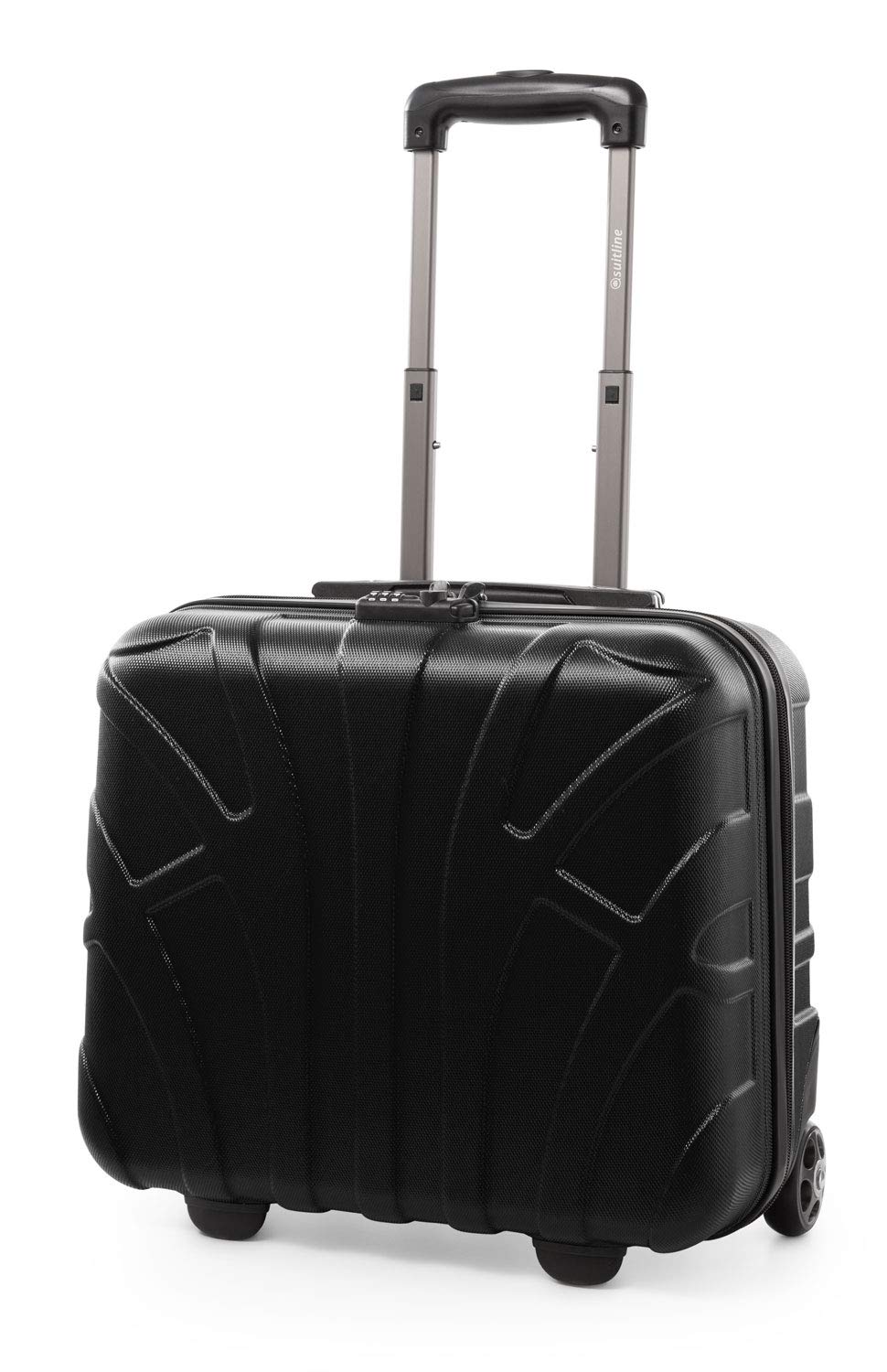 Suitline - Pilot Trolley, Hard Shell, Business Trolley, Cabin Suitcase, Pilot Case, Carry On Luggage, TSA, ABS, 2 Wheels, Black — image 1