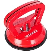 BILITOOLS 100 LB Aluminum Glass Suction Cups Lifter with Locking Handle | Heavy-Duty Vacuum Lifting Tool for Windows, Windshields, Tile, Marble and Granite Installation
