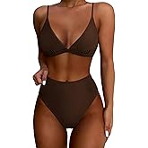 SUUKSESS Women High Waisted High Cut Bikini Set Sexy Triangle Two Piece Swimsuits