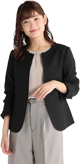 Amazon ジャケット レディース フォーマル ビジネス ノーカラー 春 夏 秋 冬 Honeys ハニーズ ノーカラージャケット コート ジャケット 通販