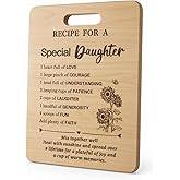 Gifts for Daughter Birthday Gift Ideas, Recipe Cutting Board for Daughter, Best Gifts for Christmas, Birthday Day Gift Bamboo Cutting Board Kitchen Decor