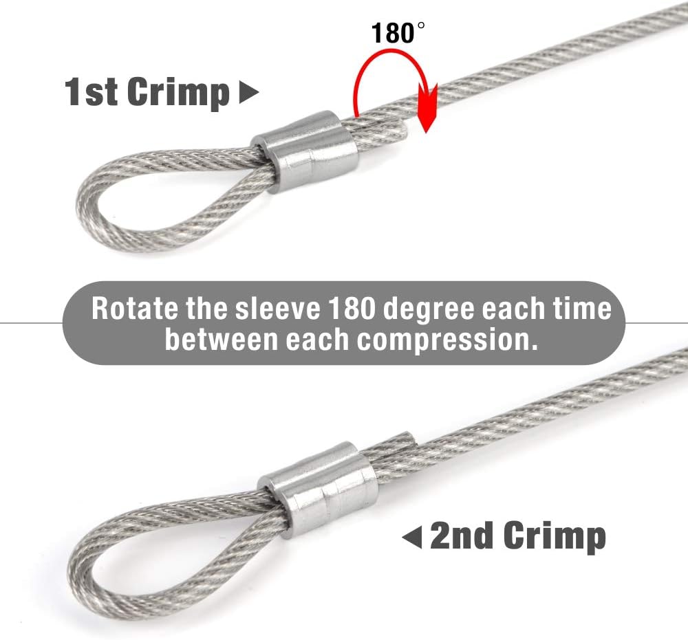 IWISS Wire Rope Crimping Tool with Cable Cutter Works for Aluminum Oval Sleeves and Stop Loops Steel Copper Sleeves and Ferrules from 3/64-inch to 1/8-inch - - 