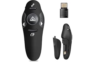 MOCAGEN Wireless Presenter Presentation Clicker with Red Laser Pointer, 2.4GHz RF Wireless Presentation Remote PPT Clicker for Powerpointer Works for Windows/MAC/Linux