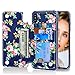 iPhone Xs MAX Wallet Case,iPhone Xs MAX Case with Card Holder,MISSCASE Premium Leather Case with Card Holder,Flower Floral Pattern Protective Cover for Apple iPhone Xs MAX 2018 Blue & Red