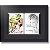 Art to Frames Double-Multimat-35-89/89-FRBW26079 Collage Photo Frame Double Mat with 2-5x7 Openings and Satin Black Frame