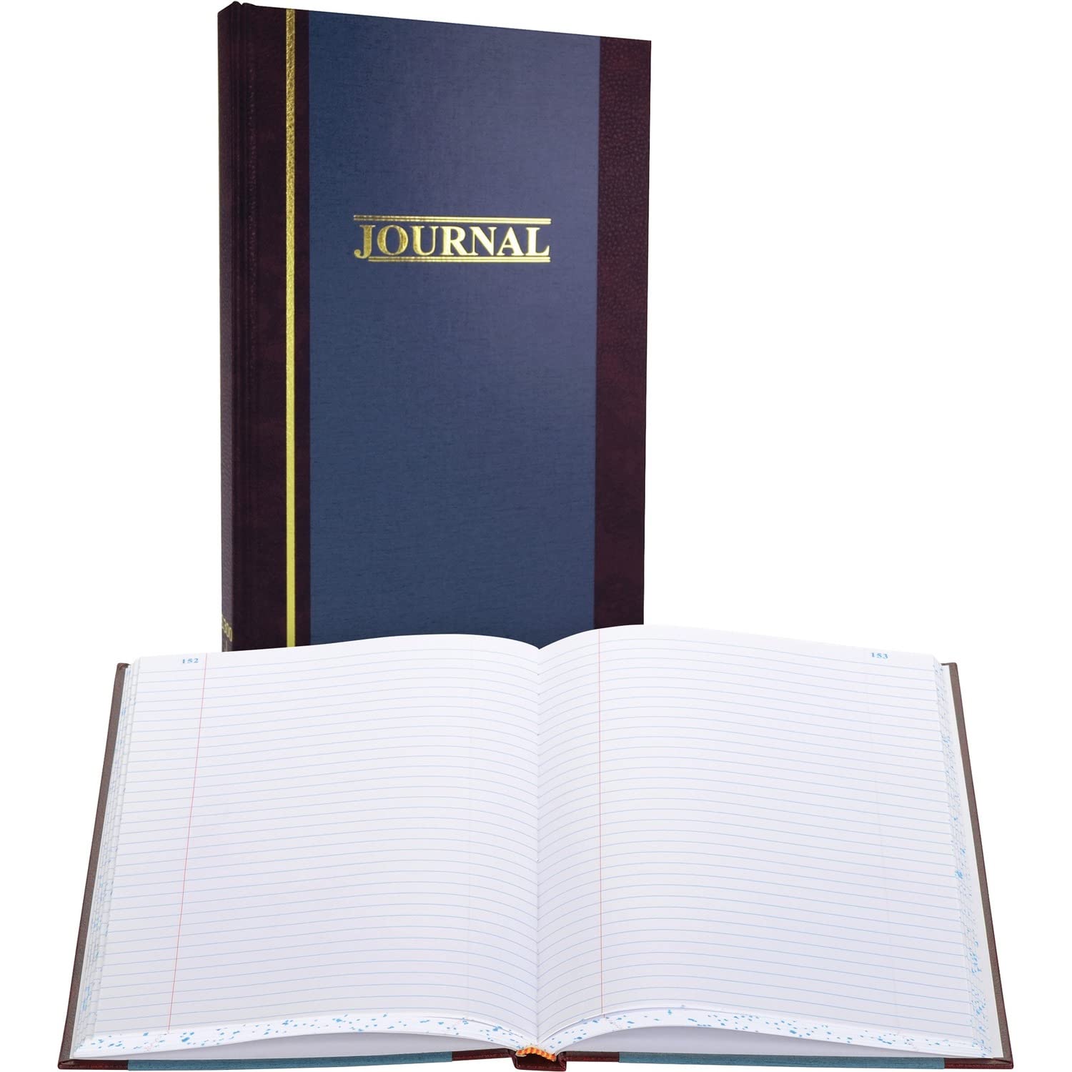 Wilson Jones Record Book, 11-3/4" x 7-1/4", Ruled, 300 Pages, 35 Lines, S300 (WS300-3RA), Blue, White