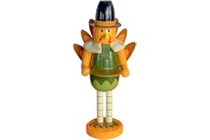 FUNPENY Thanksgiving Fall Decoration, 14 Inch Handmade Turkey Collectible Wooden Handmade Nutcracker for Fall Thanksgiving Christmas Home Table Decor