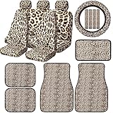 17 Pieces Leopard Print Car Seat Cover Full