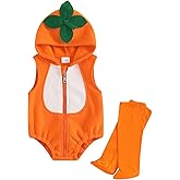 Madjtlqy Baby Halloween Costumes Toddler Girl Boy Fruit Outfits Clothes Hooded Romper Jumpsuit With Long Socks