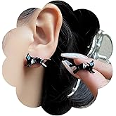 Vacaonio Boho Small Enamel Cat Earrings Black Cat Stud Earrings Cartoon Cat Stud Earrings Cat Cute Earrings Cat Lover Earrings Jewelry for Women