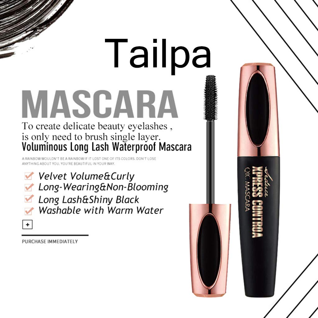2PCS 4D Silk Fiber Eyelash Mascara Waterproof, Extra Long Lash Mascara, Lengthening and Thick, Long Lasting, Smudge-Proof, Voluminous Eyelashes, Natural Extension Mascara : Beauty