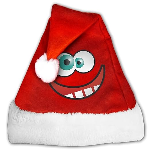 Amazoncom Velvet Santa Claus Hat Funny Cartoon Eyes Merry