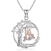 LWXIE Diamond Monkey Necklace 925 Sterling Silver Cute Animal Necklace for Women Jewelry Gifts for Girlfriend