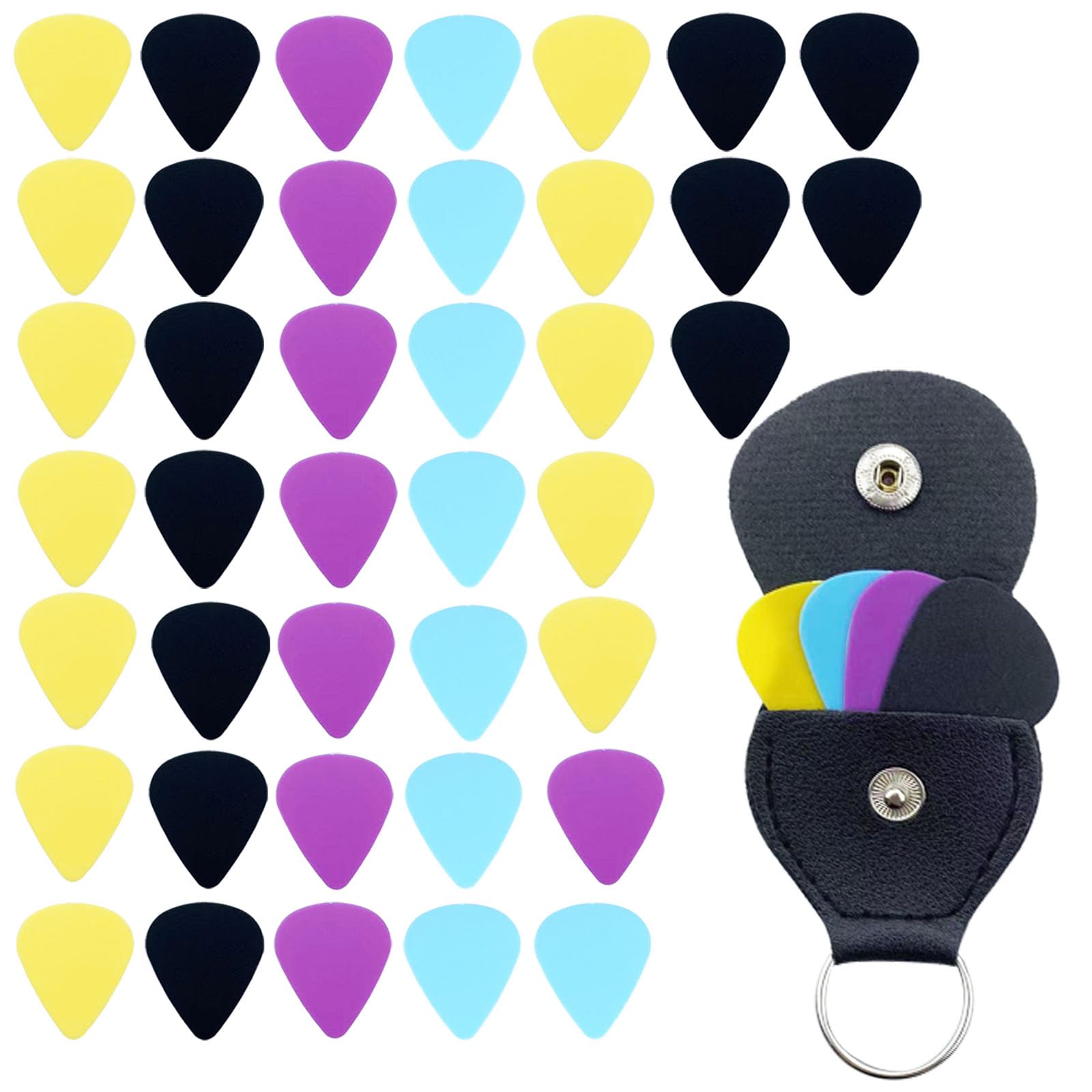 40PCS Felt Guitar Picks Plectrums, Colorful Bass Guitar Felt Picks Electric Guitar Picks with Bag for Acoustic Guitar,Ukulele,Bass