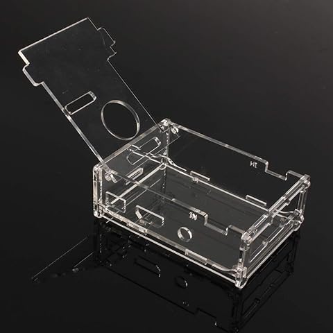 ILS - Carcasa de acrílico transparente + 2 kits de disipador de calor para Raspberry Pi B+