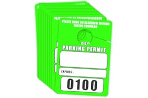 PARTH IMPEX Parking Permit Hang Tags Blank Temporary Pass (Pack of 100) Car Vehicle Parking Management Green 3.30 x 4.75 inches (0001 to 0100) Numbered