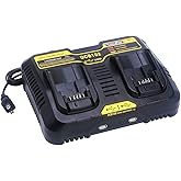 Biswaye DCB102 Fast Dual Charger Compatible with Dewalt 12V-20V MAX Lithium Battery DCB206 DCB207 DCB609 DCB120 DCB124 Charge