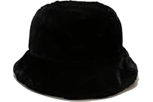 Umeepar Winter Faux Fur Fuzzy Bucket Hat Fluffy Warm Hat for Women Men
