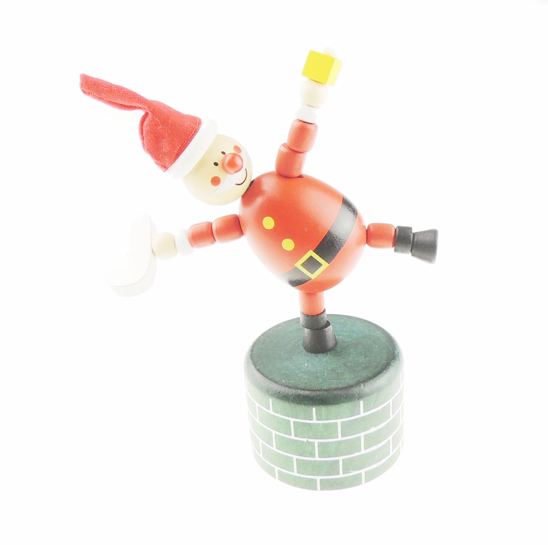 Glamour Girlz Girls Boys Wooden Christmas Push Classic Retro Push Puppet Toy (Santa)