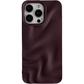 Caseative for iPhone 15 Pro Max Case, Wine Red | Water Ripple Pattern Wave