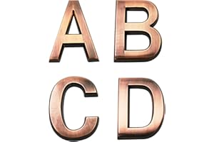 Cobata 2.75 Inch Adhesive House Numbers, Mailbox numbers, Street Door Numbers, Self-stick Address Signs for Apartments,4 Pieces,Bronze Letter A-D