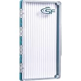 SF Streamer Fly Fishing Box with Magnetic Closure &amp; Clear Lid, Polycarbonate Fly Box for Streamers, Nymphs and Trout - Sure-Lock Ridge Foam