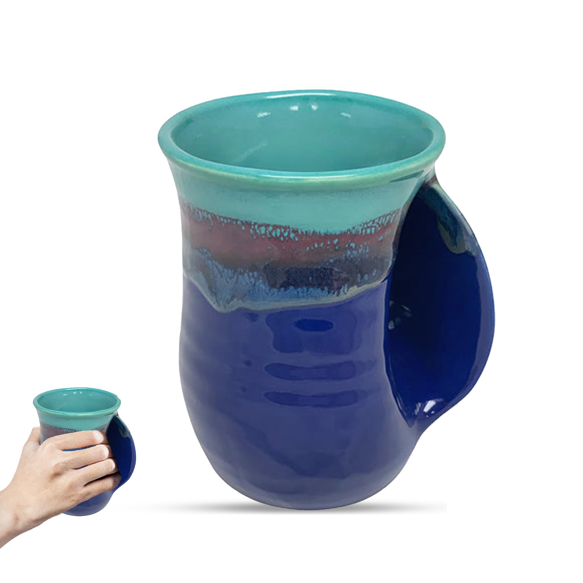 Clay in Motion Handwarmer Mug - Mystic Water - Right Hand — image 1