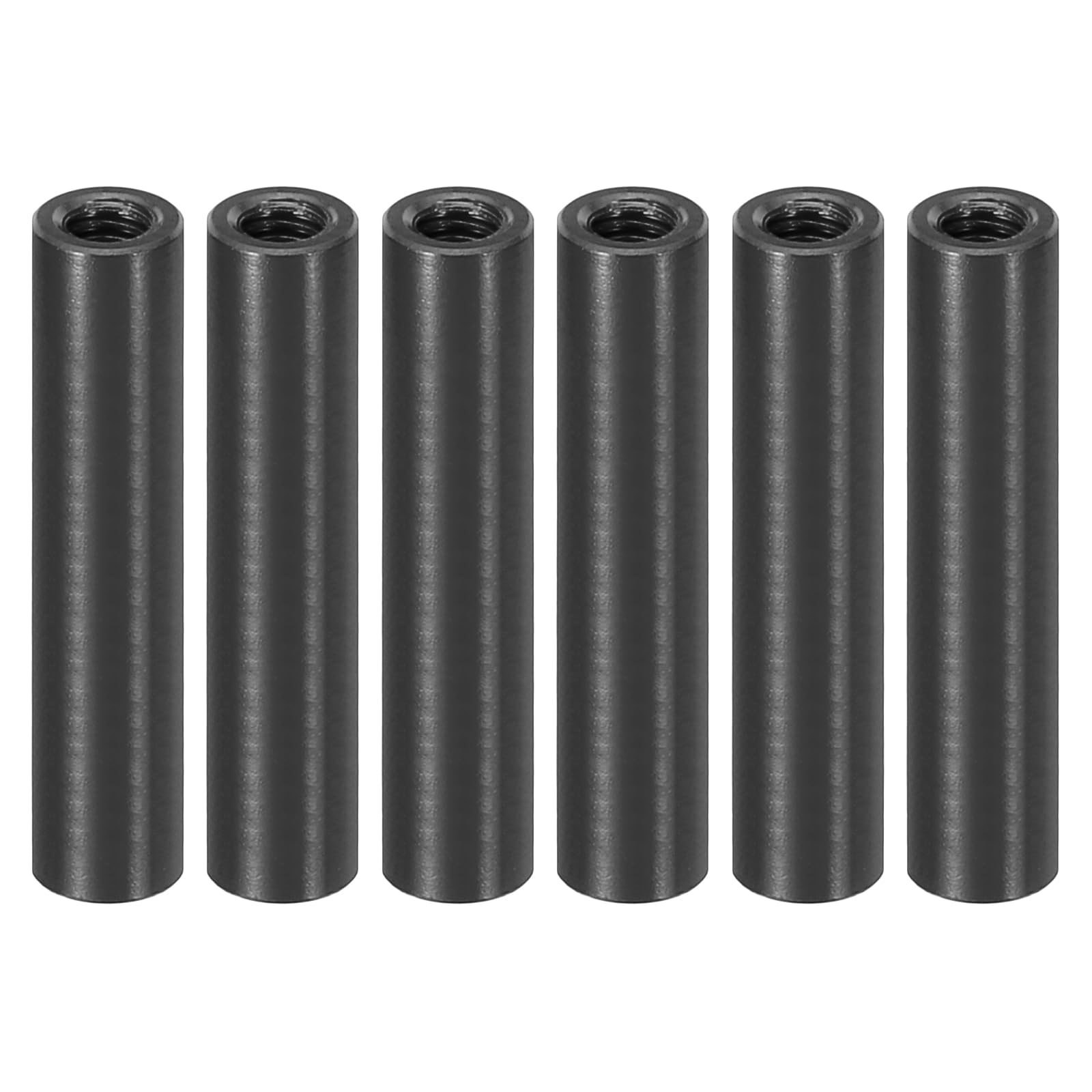 PATIKIL 6pcs M3 Metal Threaded Standoff Spacer Nuts, Round Aluminum Spacers Female Coupling Screws, 1/8" ID x 3/16" OD, Black, (25mm L) โ image 1
