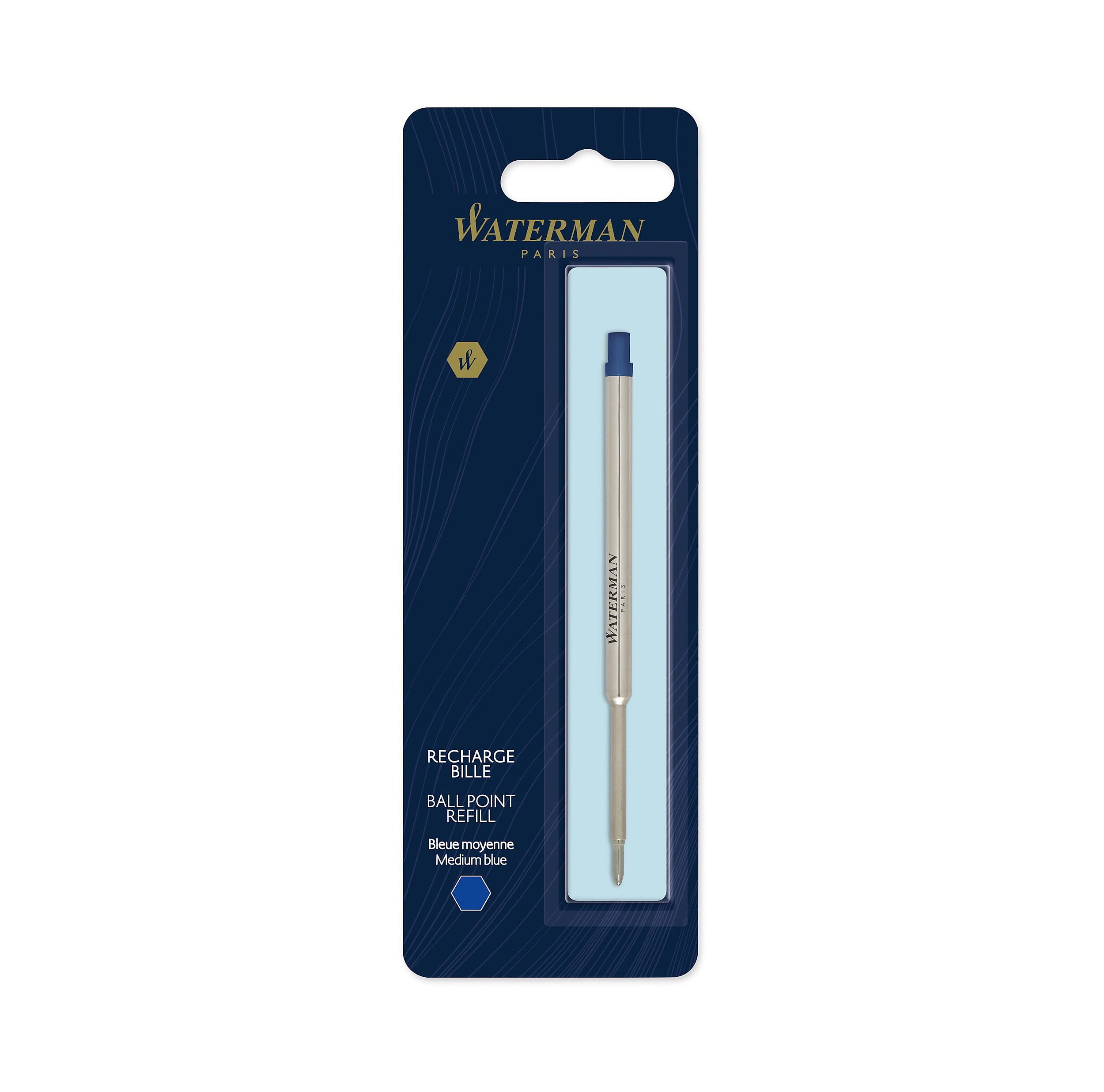 Waterman Ballpoint Pen Refill | Medium Point | Blue Ink | 1 Count