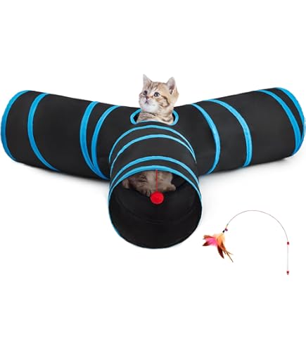 Spring Style Cat Tunnel Toys, Folded Cat Tube Tunnel, Foldable Pet Interactive Toy for Indoor Cats, Cat Tube Tunnel for Kitten Puppy Rabbit Rabbit, Animal Portable Exercise