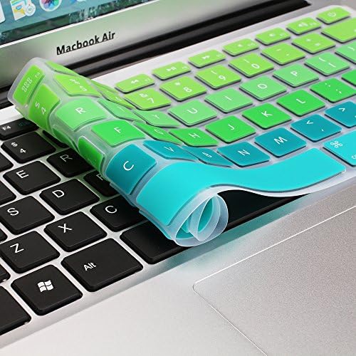 HIOTECH Keyboard Cover Ombre Color Silicone Material for MacBook Pro 13" / 15" / 17", MacBook Air 13" & iMac Wireless Keyboard (Ombre Green)